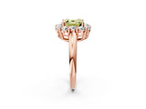 Rose gold Fancy Yellow Asscher  Halo Cluster Diamond Engagement Ring with Prong Setting and Polished Band_22
