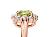 Rose gold Fancy Yellow Asscher  Halo Cluster Diamond Engagement Ring with Prong Setting and Polished Band_25