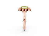 Rose gold Fancy Yellow Asscher  Halo Diamond Cluster Engagement Ring with Milgrain Bezel Setting and Solitaire Band_41