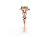 Rose gold Fancy Yellow Asscher  Halo Diamond Engagement Ring with Filigree Band and Four-Prong Setting_71
