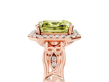 Rose gold Fancy Yellow Asscher  Halo Diamond Engagement Ring with Filigree Band and Four-Prong Setting_74