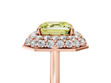 Rose gold Fancy Yellow Asscher  Halo Diamond Engagement Ring with Solitaire Band and Four-Prong Setting_22