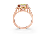 Rose gold Fancy Yellow Asscher  Halo Diamond Engagement Ring with Split Shank and Four-Prong Setting 3