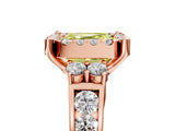 Rose gold Fancy Yellow Asscher  Halo Diamond Engagement Ring with Split Shank and Four-Prong Setting 5