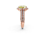 Rose gold Fancy Yellow Asscher  Halo Diamond Engagement Ring with Split Shank and Prong Setting_53