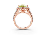 Rose gold Fancy Yellow Asscher  Halo Diamond Engagement Ring with Split Shank and Prong Setting_54