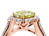 Rose gold Fancy Yellow Asscher  Halo Diamond Engagement Ring with Split Shank and Prong Setting_55