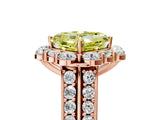 Rose gold Fancy Yellow Asscher  Halo Diamond Engagement Ring with Split Shank and Prong Setting_56