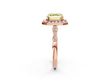 Rose gold Fancy Yellow Asscher  Halo Diamond Engagement Ring with Twisted Band and Four-Prong Setting 2