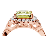 Rose gold Fancy Yellow Asscher  Halo Diamond Engagement Ring with Vintage-Inspired Band and Four-Prong Setting_7