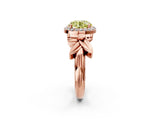Rose gold Fancy Yellow Asscher  Halo Diamond Floral Band with Four-Prong Setting_37