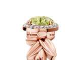 Rose gold Fancy Yellow Asscher  Halo Diamond Floral Band with Four-Prong Setting_40