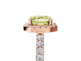 Rose gold Fancy Yellow Asscher  Halo Diamond Pavé Solitaire Ring_76