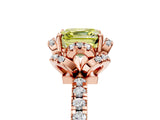 Rose gold Fancy Yellow Asscher  Halo Diamond Pave Band Ring with Four-Prong Setting_20