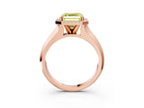 Rose gold Fancy Yellow Asscher  Halo Diamond Ring with Cathedral Band and Four-Prong Setting_49