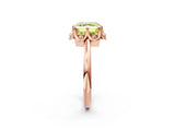 Rose gold Fancy Yellow Asscher  Halo Diamond Ring with Round Cluster Setting, Solitaire Band, and Four-Prong Setting_32