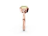 Rose gold Fancy Yellow Asscher  Halo Diamond Ring with Tapered Band and Four-Prong Setting_5