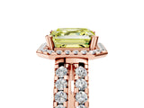 Rose gold Fancy Yellow Asscher  Halo Diamond Split Shank Engagement Ring with Prong Setting_80
