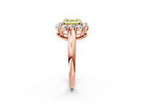 Rose gold Fancy Yellow Asscher  Halo Milgrain Solitaire with Bezel Set Side Stones and Pave Band_34