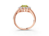Rose gold Fancy Yellow Asscher  Halo Milgrain Solitaire with Bezel Set Side Stones and Pave Band_35