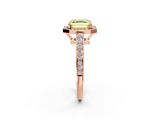 Rose gold Fancy Yellow Asscher  Halo Pavé Diamond Engagement Ring with Bezel Setting_2