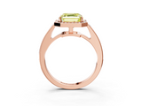 Rose gold Fancy Yellow Asscher  Halo Pavé Diamond Engagement Ring with Bezel Setting_3