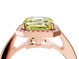 Rose gold Fancy Yellow Asscher  Halo Pavé Diamond Engagement Ring with Bezel Setting_4