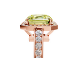 Rose gold Fancy Yellow Asscher  Halo Pavé Diamond Engagement Ring with Bezel Setting_5