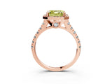 Rose gold Fancy Yellow Asscher  Halo Pavé Diamond Engagement Ring with Four-Prong Setting_29
