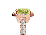 Rose gold Fancy Yellow Asscher  Halo Pavé Diamond Engagement Ring with Four-Prong Setting_31