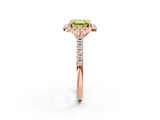 Rose gold Fancy Yellow Asscher  Halo Pavé Diamond Engagement Ring with Four-Prong Setting_5