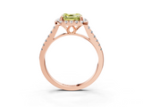 Rose gold Fancy Yellow Asscher  Halo Pavé Diamond Engagement Ring with Four-Prong Setting_6