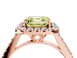 Rose gold Fancy Yellow Asscher  Halo Pavé Diamond Engagement Ring with Four-Prong Setting_7