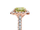 Rose gold Fancy Yellow Asscher  Halo Pavé Diamond Engagement Ring with Four-Prong Setting_8