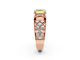 Rose gold Fancy Yellow Asscher  Halo Pave Diamond Engagement Ring with Milgrain Detailing_47