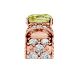 Rose gold Fancy Yellow Asscher  Halo Pave Diamond Engagement Ring with Milgrain Detailing_50