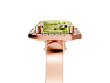 Rose gold Fancy Yellow Asscher  Halo Pave Split Shank Prong Setting Ring_104