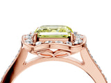 Rose gold Fancy Yellow Asscher  Halo Round Diamond Pave Band with Four-Prong Setting_61