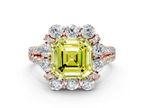 Rose gold Fancy Yellow Asscher  Halo Split Shank Diamond Engagement Ring with Pave Band and Four-Prong Setting_17