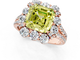 Rose gold Fancy Yellow Asscher  Halo Split Shank Diamond Engagement Ring with Pave Band and Four-Prong Setting_18