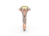 Rose gold Fancy Yellow Asscher  Halo Split Shank Diamond Engagement Ring with Pave Band and Four-Prong Setting_19