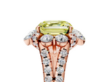Rose gold Fancy Yellow Asscher  Halo Split Shank Diamond Engagement Ring with Pave Band and Four-Prong Setting_22