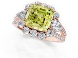 Rose gold Fancy Yellow Asscher  Halo Split Shank Diamond Engagement Ring with Prong Setting_18