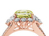 Rose gold Fancy Yellow Asscher  Halo Split Shank Diamond Engagement Ring with Prong Setting_21