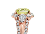 Rose gold Fancy Yellow Asscher  Halo Split Shank Diamond Engagement Ring with Prong Setting_22
