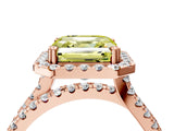 Rose gold Fancy Yellow Asscher  Halo Split Shank Diamond Ring with Pavé Setting_47