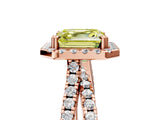 Rose gold Fancy Yellow Asscher  Halo Split Shank Diamond Ring with Pavé Setting_48