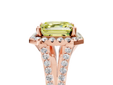 Rose gold Fancy Yellow Asscher  Halo Split Shank Diamond Ring with Prong Setting_5