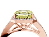 Rose gold Fancy Yellow Asscher  Halo Split Shank Pave Diamond Ring with Four-Prong Setting_55