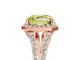 Rose gold Fancy Yellow Asscher  Halo Split Shank Pave Diamond Ring with Four-Prong Setting_56